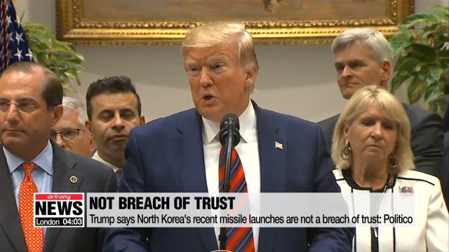Trump says North Korea's recent missile launches not a breach of trust: Report
