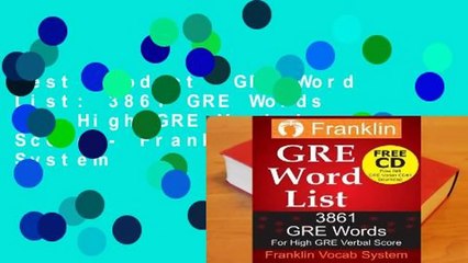 Best product  GRE Word List: 3861 GRE Words for High GRE Verbal Score - Franklin Vocab System