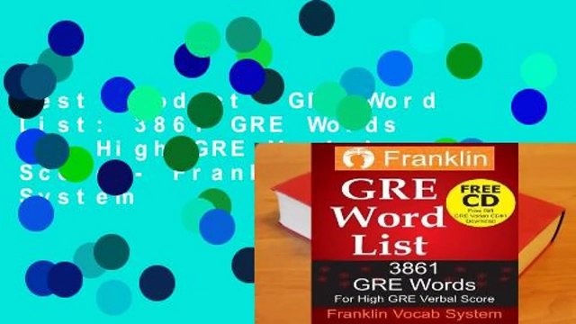 Best product GRE Word List: 3861 GRE Words for High GRE Verbal Score - Franklin Vocab System
