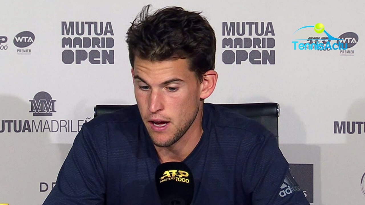 ATP - Masters 1000 Madrid 2019 - Dominic Thiem a battu Roger Federer : "Je lui ai fait avec mes coups"