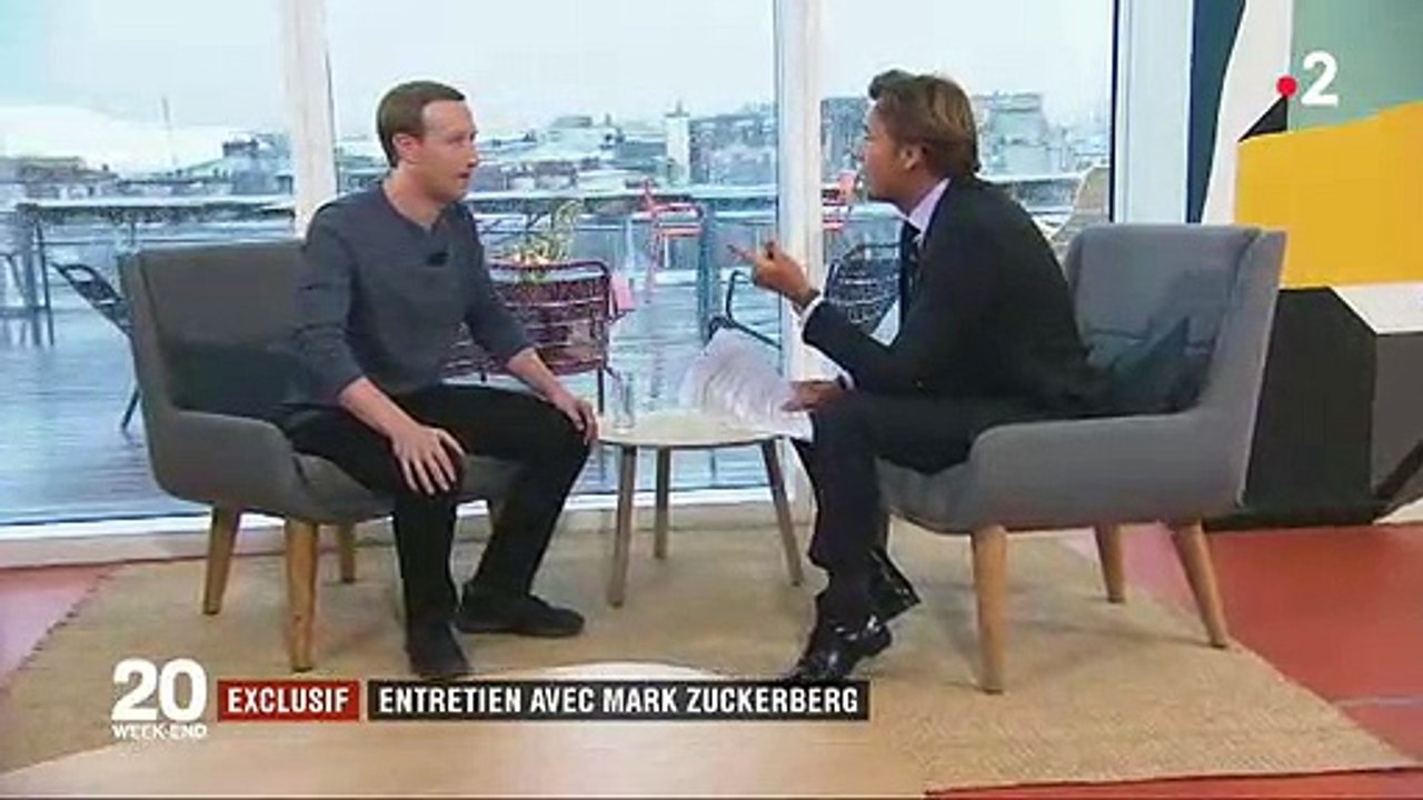 Laurent Delahousse à Mark Zuckerberg: "Grace à Facebook vous savez plus de choses sur moi que moi sur vous. Vous connaissez mes amis, mes goûts..."