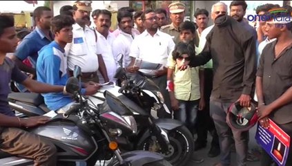 முத்துக்கடை பேருந்து நிலையத்தில் சாலைப்பாதுகாப்பு குறித்த விழிப்புணர்வு நிகழ்ச்சி- வீடியோ