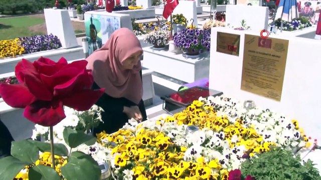 Şehit annesi oğlunun kabriyle karşı karşıya yaşıyor