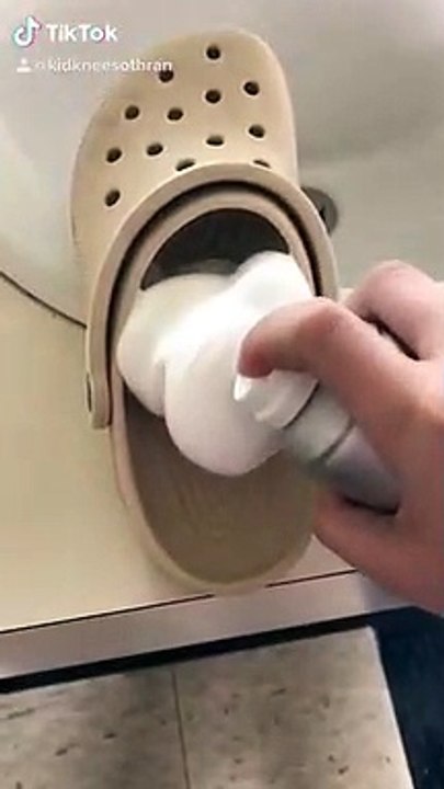 Stepping into a Shaving Cream Filled Croc