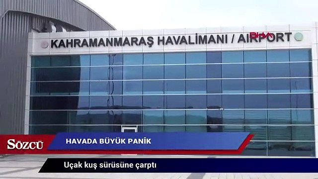 Havada büyük panik! Uçak kuş sürüsüne çarptı