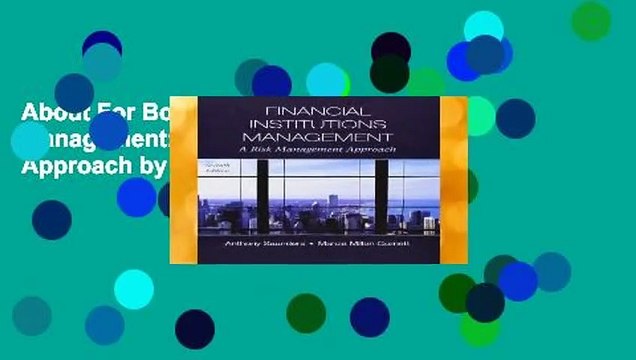 About For Books Financial Institutions Management: A Risk Management Approach by Anthony Saunders