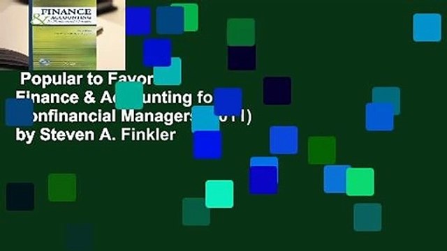 Popular to Favorit Finance & Accounting for Nonfinancial Managers (2011) by Steven A. Finkler