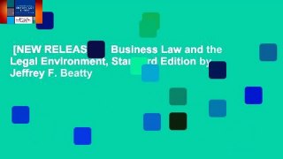 [NEW RELEASES]  Business Law and the Legal Environment, Standard Edition by Jeffrey F. Beatty