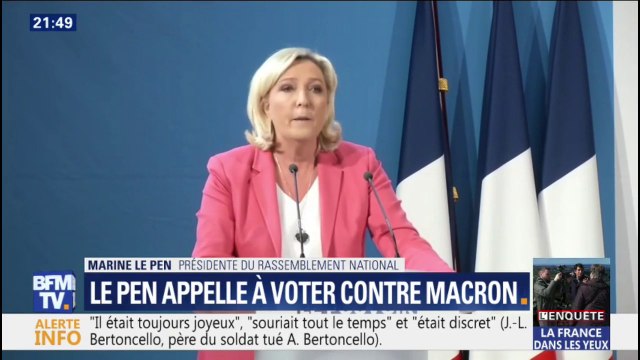 Européennes: Marine Le Pen appelle les Français à voter contre Macron