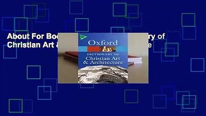 About For Books  The Oxford Dictionary of Christian Art & Architecture  For Kindle