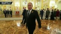 Vladimir Putin meets his first teacher in Kremlin