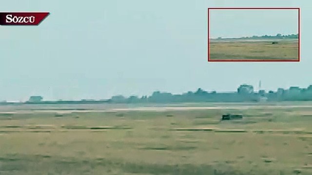 Ön tekerlekleri olmayan uçak acil iniş yaptı