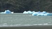 Broken pieces of glaciers at grey Glacier in Patagonia, Chile