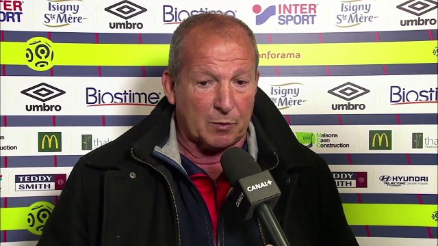 Réaction de Rolland Courbis après SMCaen / Stade de Reims