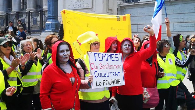 Manifestation des femmes Gilets jaunes à Lyon