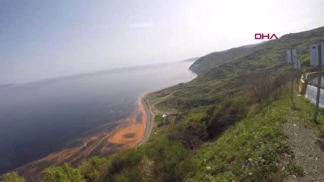 Tekirdağ Marmara Denizi Kıyılarındaki Kırmızı Renk Havadan Görüntülendi