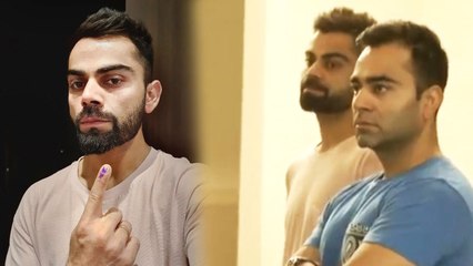 Loksabha 2019: Virat Kohli voted in Gurugram know why ? | वनइंडिया हिंदी