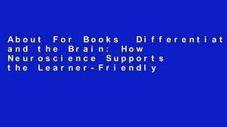 About For Books  Differentiation and the Brain: How Neuroscience Supports the Learner-Friendly