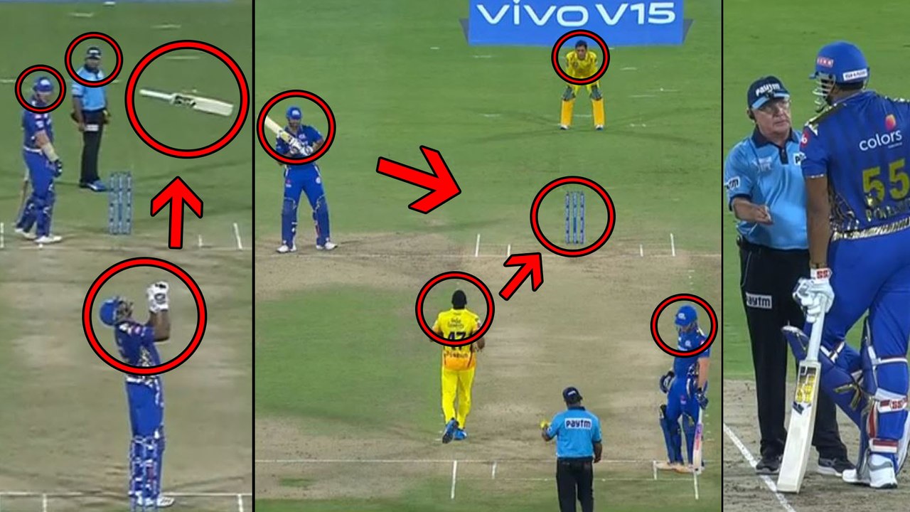 IPL 2019, Final: Kieron Pollard Throws Bat After Under Discussion Call From Umpire!!