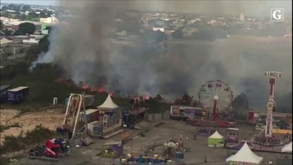 Скачать видео: Incêndio próximo a shopping em Linhares assusta moradores