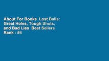 About For Books  Lost Balls: Great Holes, Tough Shots, and Bad Lies  Best Sellers Rank : #4