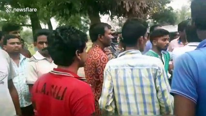 Violence erupts at polling station during general election in India