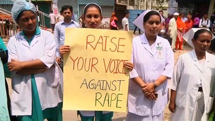 Nurses protest against rape in Bangladesh