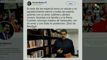 Envía presidente Nicolás Maduro saludo a las madres en su día