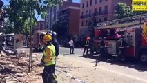 Tres heridos leves tras desprenderse una cornisa de 10 metros en Carabanchel