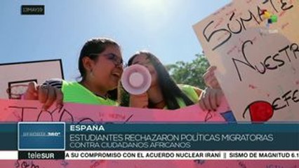 Escolares españoles se pronuncian contra políticas migratorias