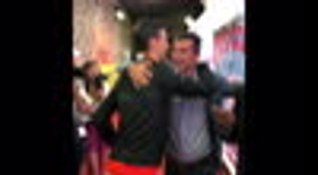 Djokovic celebrates Madrid Open win with Figo, Raul and Seedorf