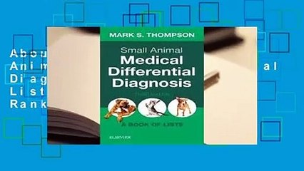 About For Books  Small Animal Medical Differential Diagnosis: A Book of Lists  Best Sellers Rank :