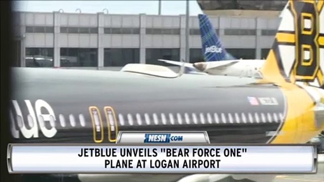 Boston Bruins And JetBlue Unveil Bear Force One At Logan Airport