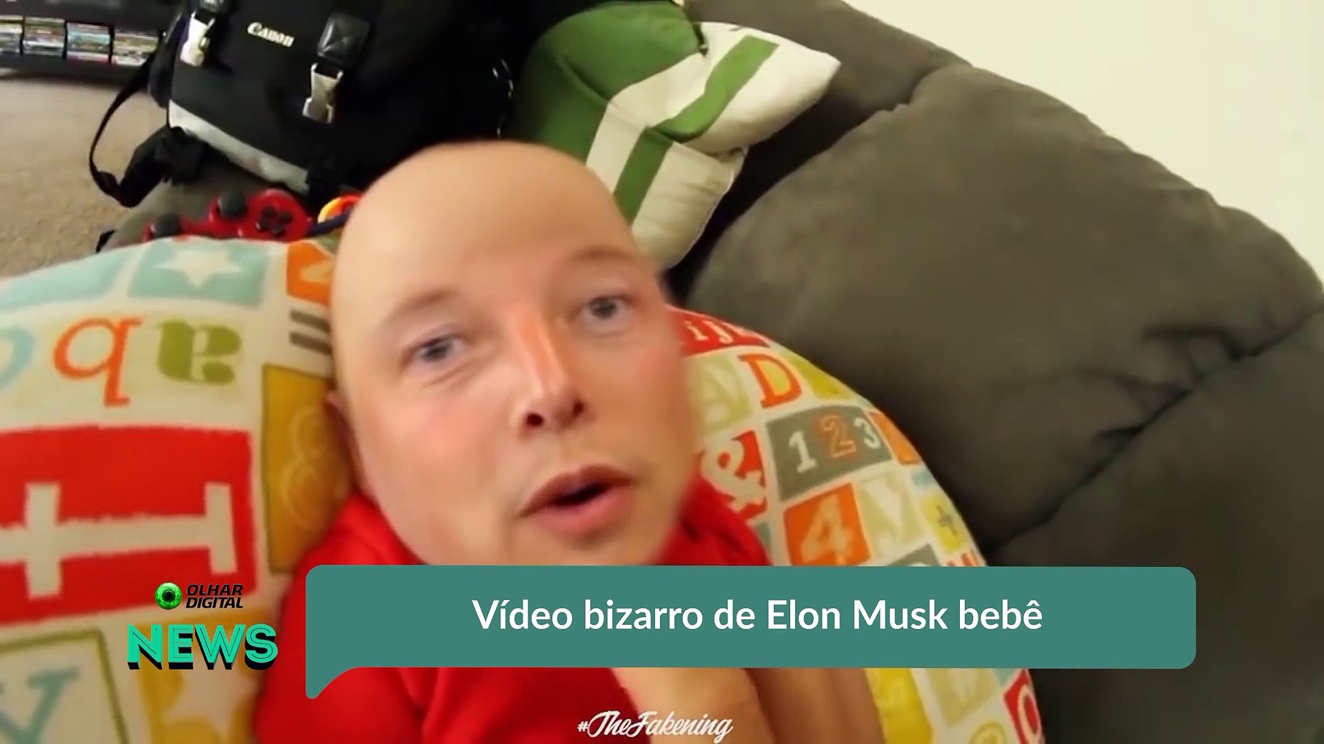 ⁣Vídeo bizarro de Elon Musk bebê