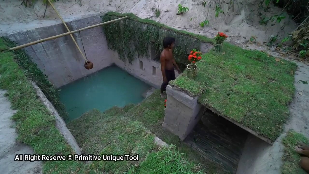 Dig To Build The Best Secret Ancient Underground Deep Pool And Underground House - SURVIVE IN WILD