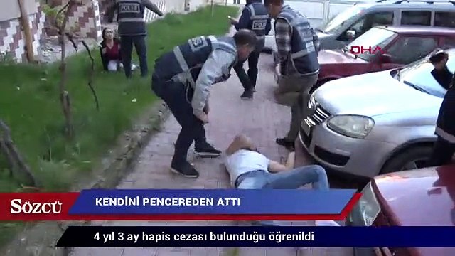 Cezaevi firarisi, polis baskınında 5’inci kattan atladı
