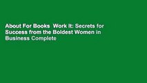 About For Books  Work It: Secrets for Success from the Boldest Women in Business Complete