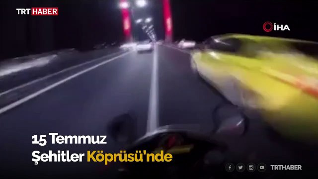15 Temmuz Şehitler Köprüsü'nde makas atan motosikletli tehlike saçtı