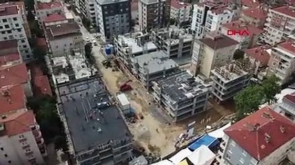 Kartal'da çökmenin ardından kısa sürede şaşırtan görüntü