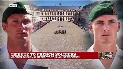 "You chose to serve France, you chose to serve freedom," says Macron