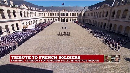"The names of our heroes can never be erased," says Macron