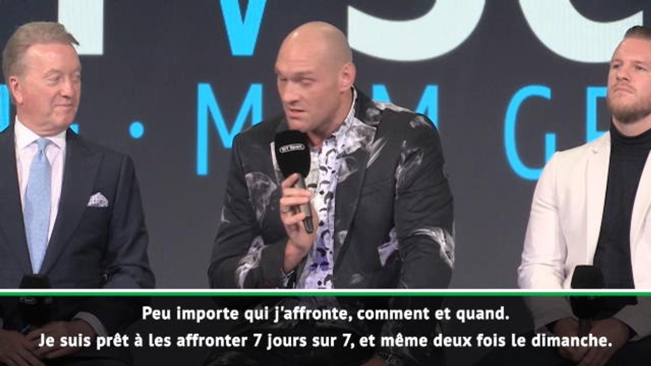 Poids lourds - Fury : "Joshua ou Wilder ? Je suis prêt à les affronter 7 jours sur 7"