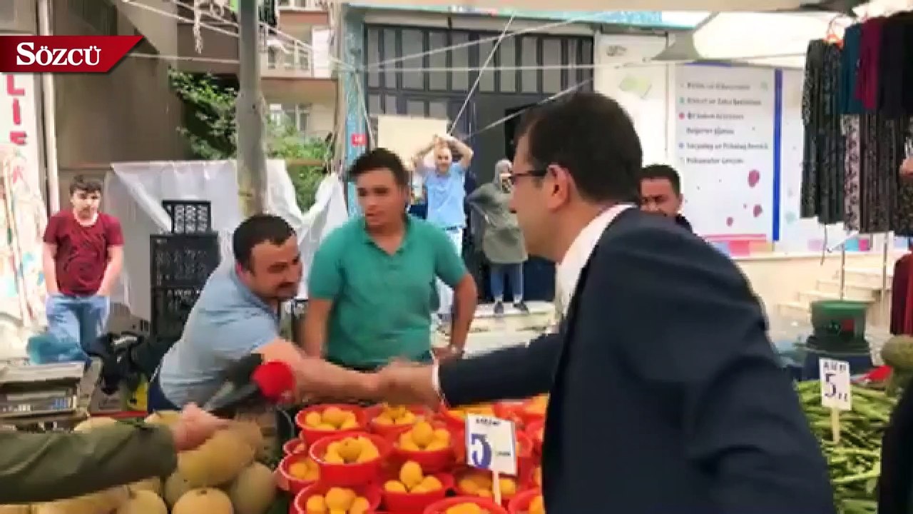 Ekrem İmamoğlu'na Şirinevler semt pazarında sevgi seli