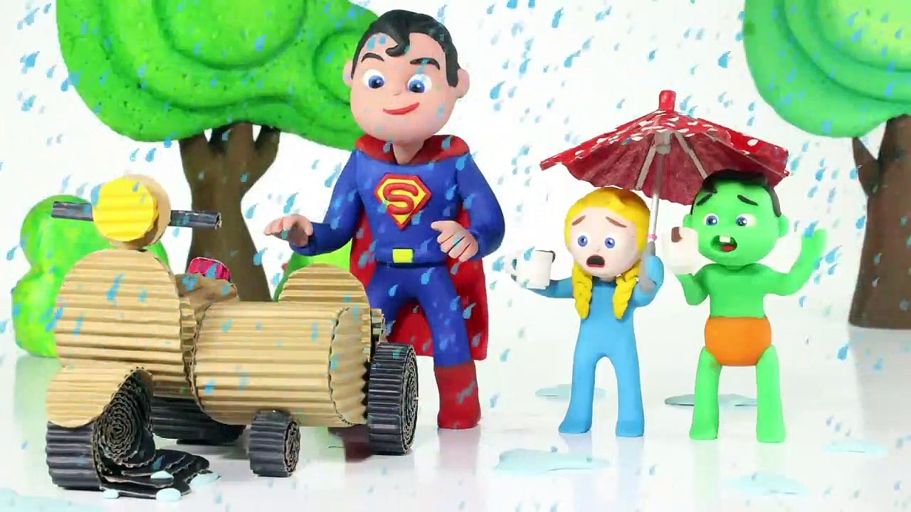 SUPERMAN HELPED THE KIDS ❤ PLAY DOH CARTOONS FOR KIDS
