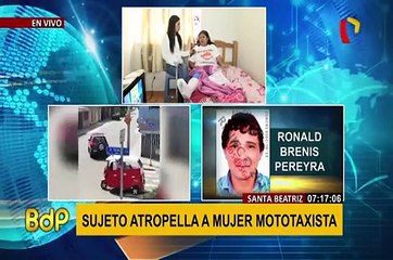 Mototaxista atropellada pide que conductor sea juzgado por intento de homicidio
