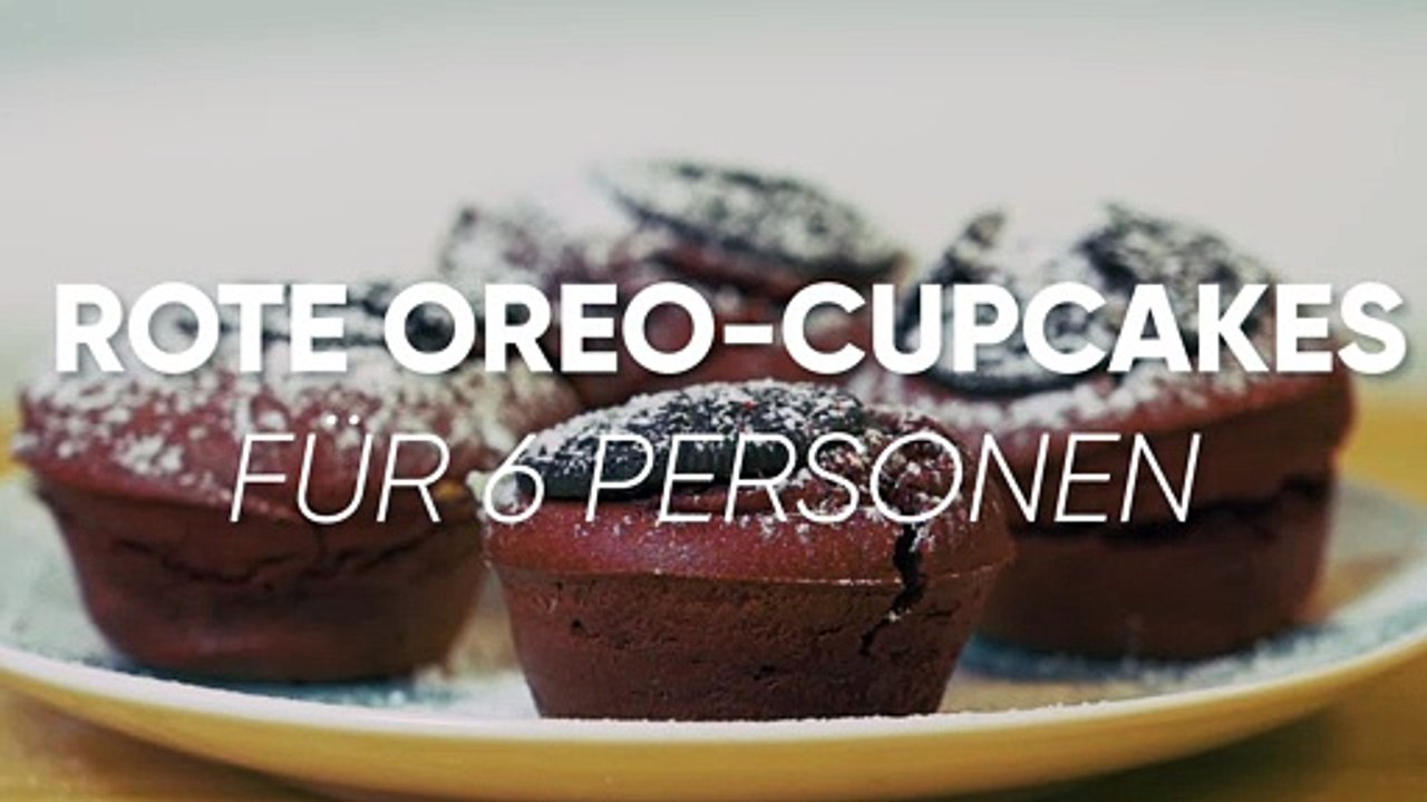 rote Oreo-Cupcakes für 6 Personen