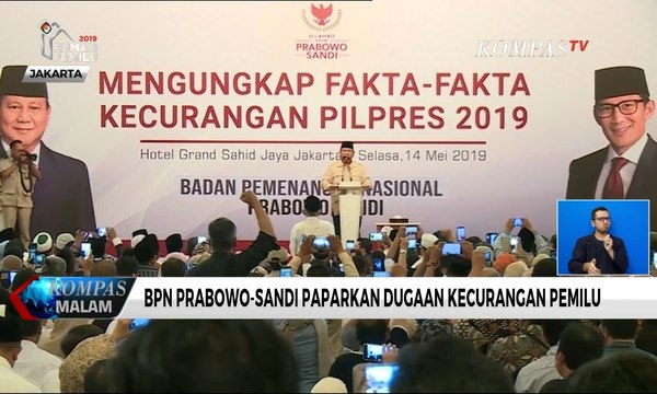 Paparkan Dugaan Kecurangan, Prabowo-Sandi Tolak Perhitungan Suara