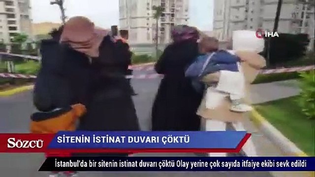 İstanbul’da bir sitenin istinat duvarı çöktü