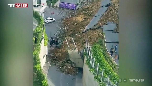 İstanbul Başakşehir'de istinat duvarı çöktü