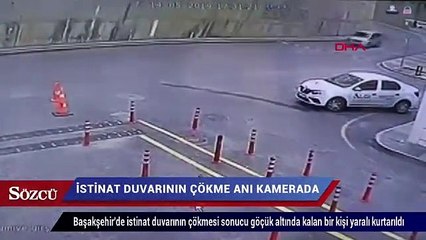 İstinat duvarının çkme anı kamerada